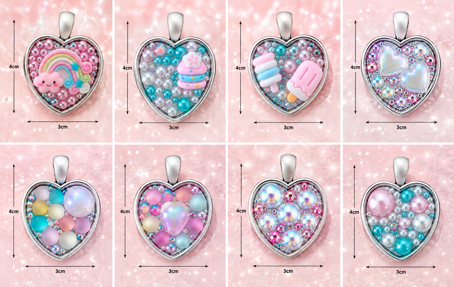 Smudgi Budgi KAWAIIZZLE Pendants Heart Shaped