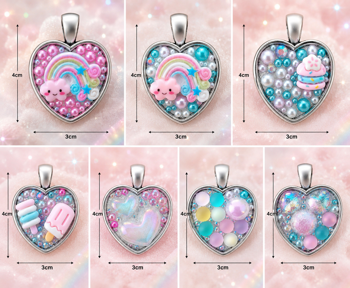 Smudgi Budgi KAWAIIZZLE Pendants Heart Shaped
